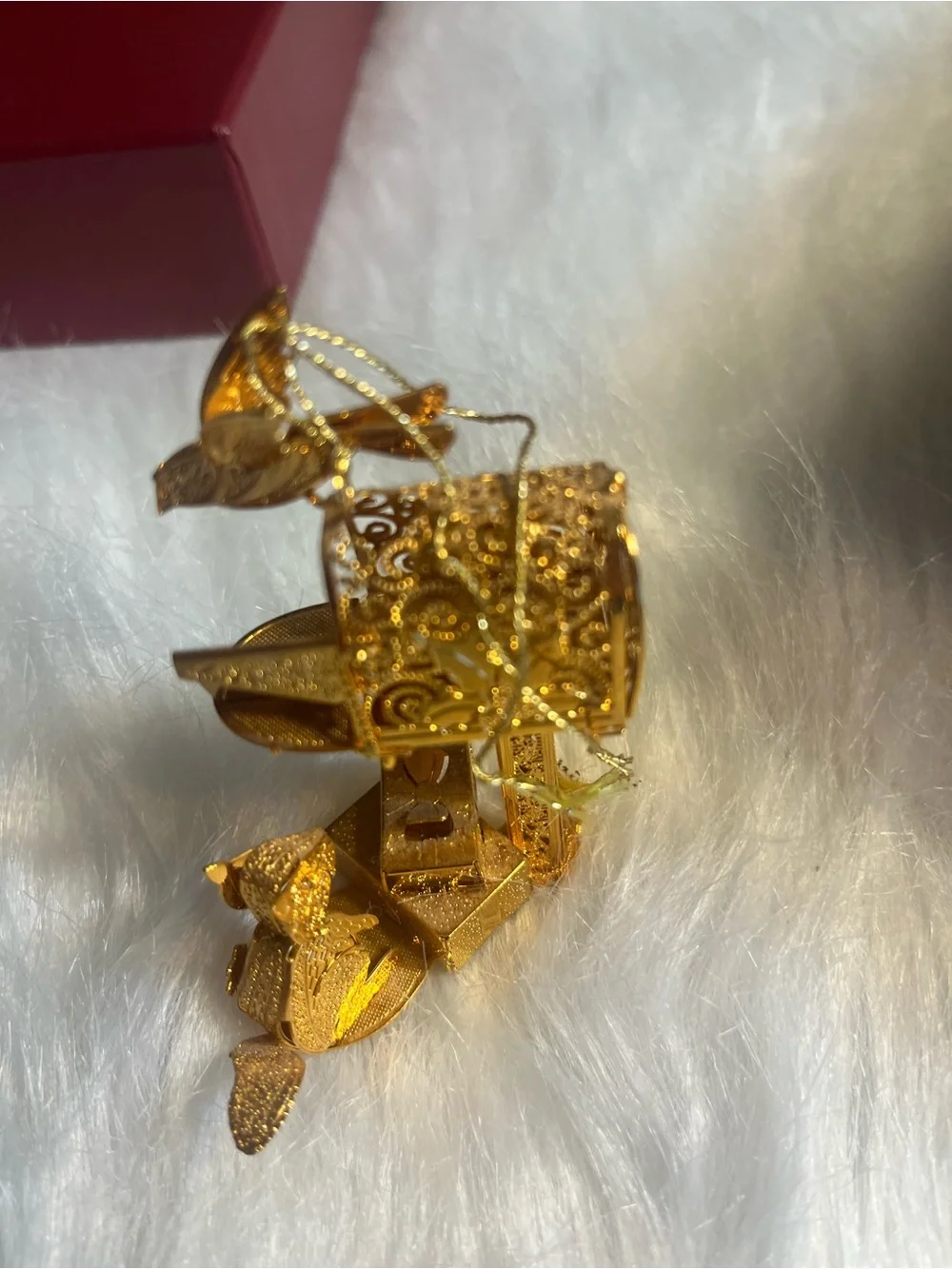 2001 Danbury Mint 23kt Plated Gold Ornaments.